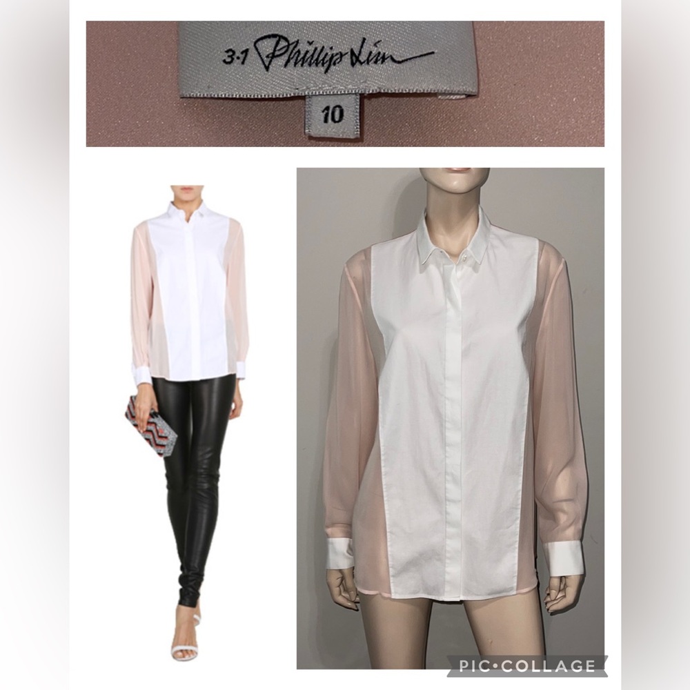 3.1 Phillip Lim Two-Tone Chiffon Shirt 10